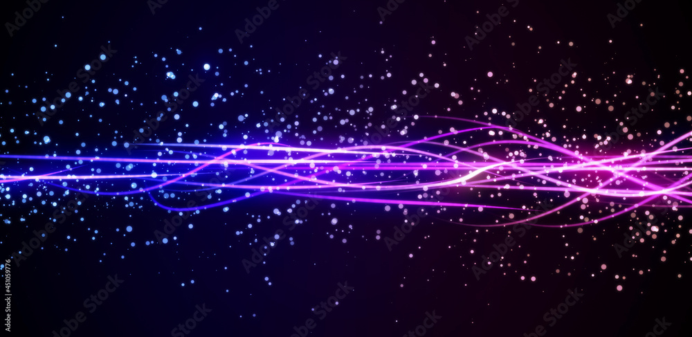青と紫のライン パーティクル 背景素材 Stock Illustration Adobe Stock