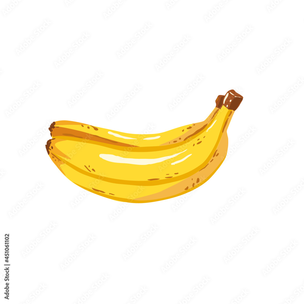 Yellow banana fruit isolated on white backgrounds 