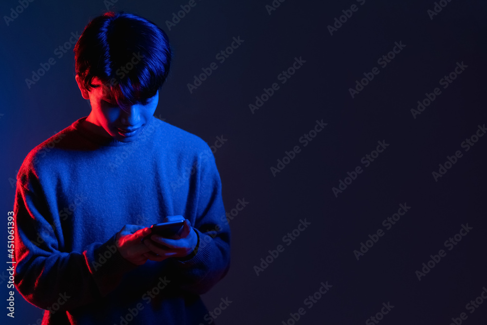 gadget user cyber communication man phone neon gadget user cyber communication man phone neon