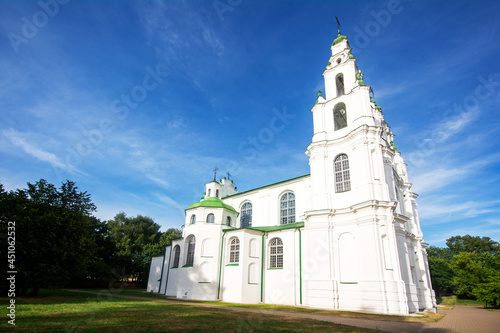 St. Sophia Orthodox Cathedral in Polotsk on a sunny summer day, Belarus. Historical monument.