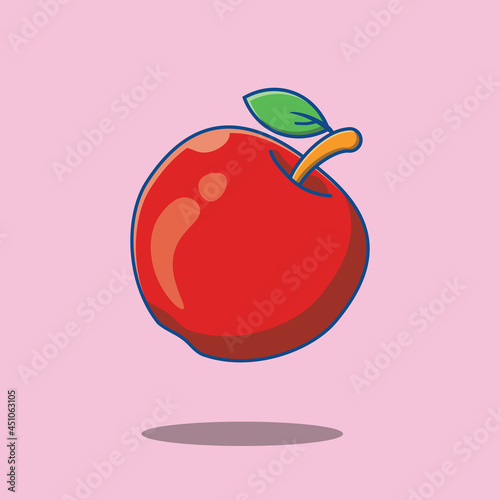 Apple Fruit Flat Icon Illustration Design