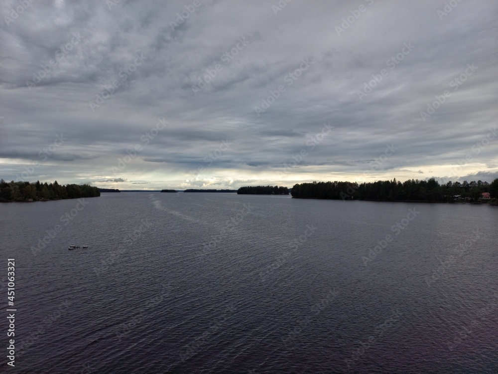 sunset over the river