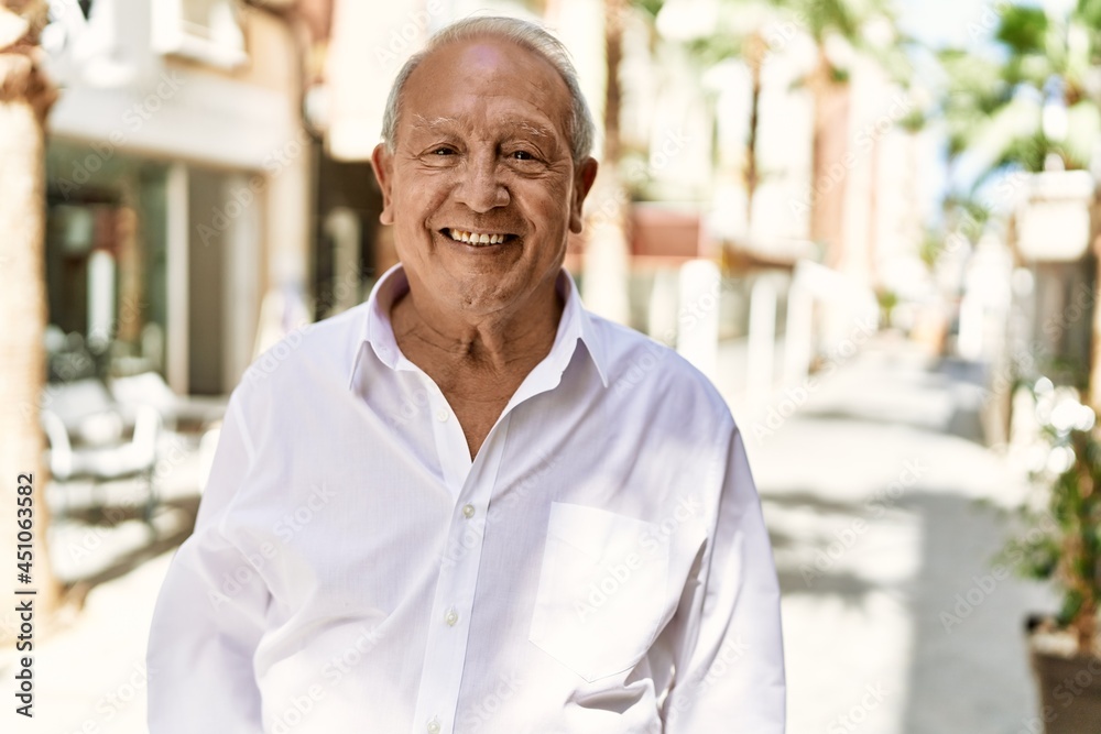 Senior man with grey hair standing happy outdoors on a sunny day. Smiling happy at 70s for retirement. Senior man with grey hair standing happy outdoors on a sunny day. Smiling happy at 70s for retirement.