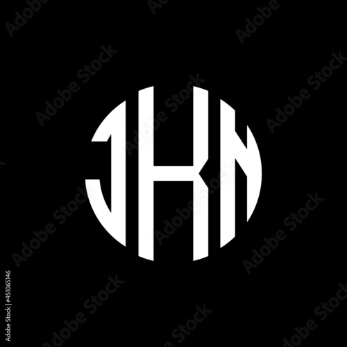 JKN letter logo design. JKN modern letter logo with black background. JKN creative  letter logo. simple and modern letter JKN logo template, JKN circle letter logo design with circle shape. JKN   photo