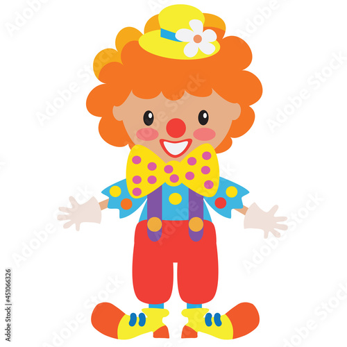 Cute colorful circus clown vector cartoon illustration