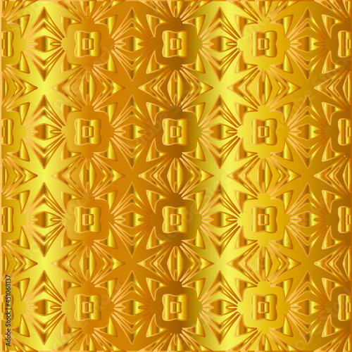 Geometric vector pattern with yellow and white gradient. gold ornament for wallpapers and backgrounds. 