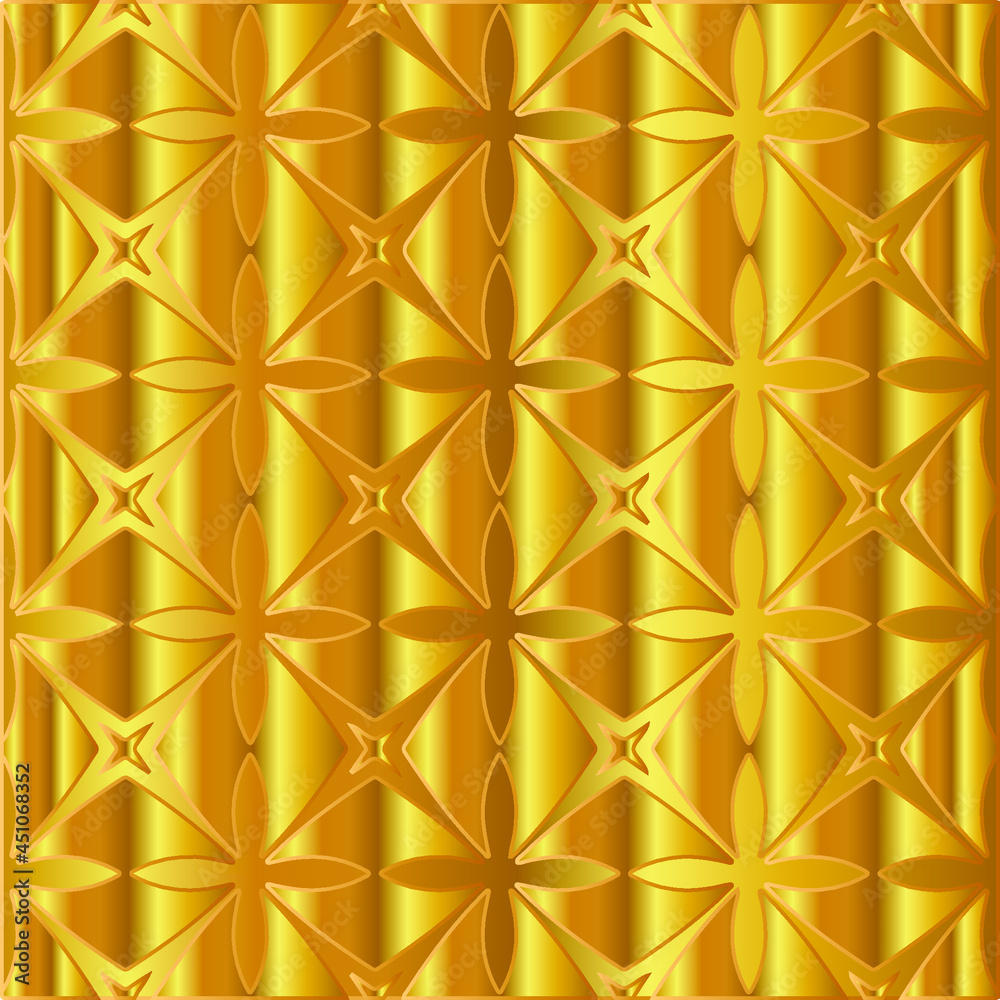 Geometric vector pattern with yellow and white gradient. gold ornament for wallpapers and backgrounds. 