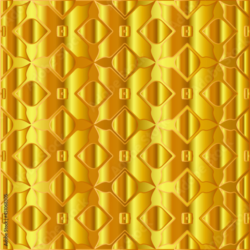 Geometric vector pattern with yellow and white gradient. gold ornament for wallpapers and backgrounds. 