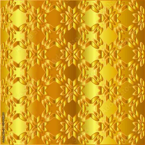 Geometric vector pattern with yellow and white gradient. gold ornament for wallpapers and backgrounds. 