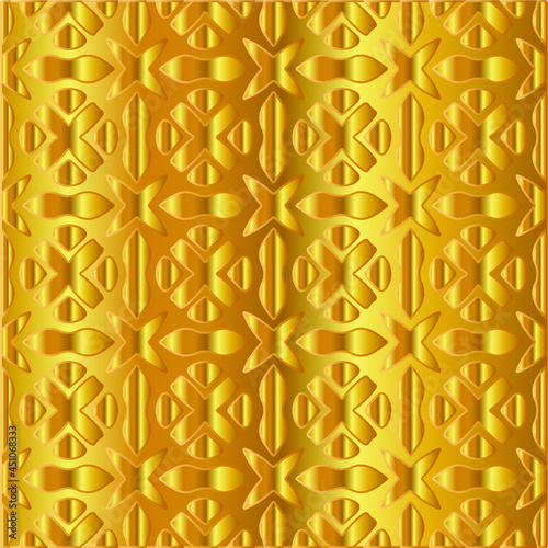 Geometric vector pattern with yellow and white gradient. gold ornament for wallpapers and backgrounds. 
