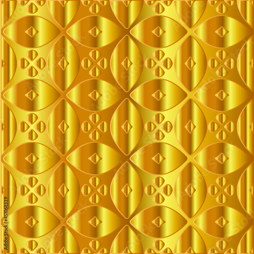 Geometric vector pattern with yellow and white gradient. gold ornament for wallpapers and backgrounds. 