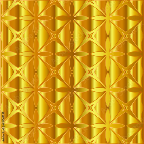 Geometric vector pattern with yellow and white gradient. gold ornament for wallpapers and backgrounds. 