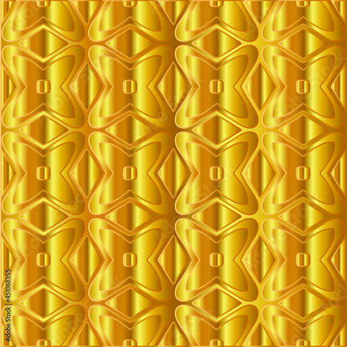 Geometric vector pattern with yellow and white gradient. gold ornament for wallpapers and backgrounds. 