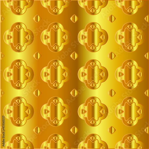 Geometric vector pattern with yellow and white gradient. gold ornament for wallpapers and backgrounds. 