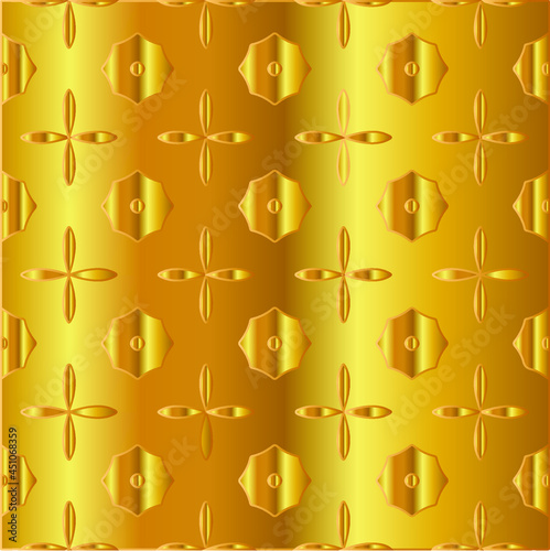 Geometric vector pattern with yellow and white gradient. gold ornament for wallpapers and backgrounds. 