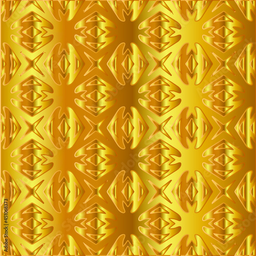 Geometric vector pattern with yellow and white gradient. gold ornament for wallpapers and backgrounds. 