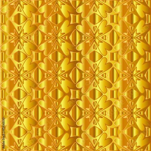 Geometric vector pattern with yellow and white gradient. gold ornament for wallpapers and backgrounds. 