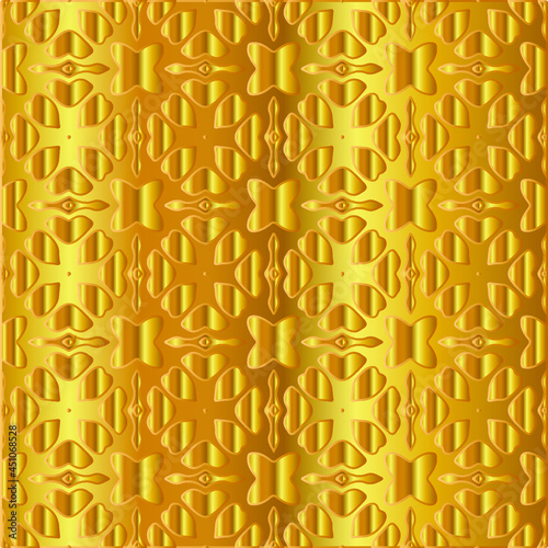Geometric vector pattern with yellow and white gradient. gold ornament for wallpapers and backgrounds. 