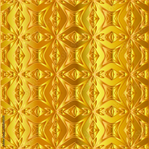 Geometric vector pattern with yellow and white gradient. gold ornament for wallpapers and backgrounds. 