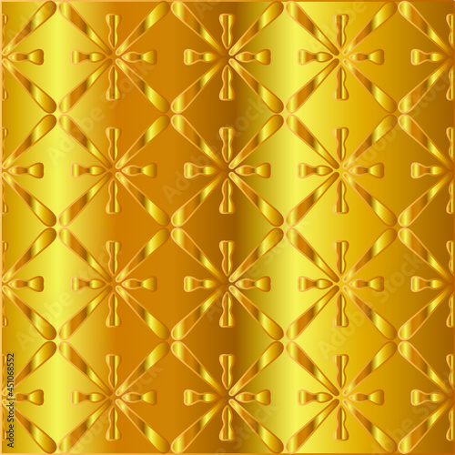 Geometric vector pattern with yellow and white gradient. gold ornament for wallpapers and backgrounds. 
