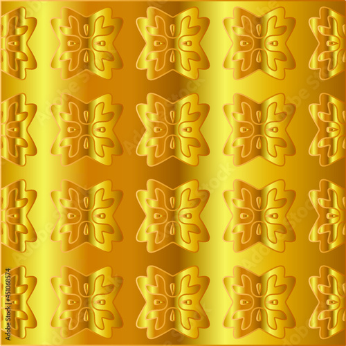 Geometric vector pattern with yellow and white gradient. gold ornament for wallpapers and backgrounds. 