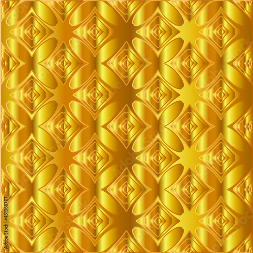 Geometric vector pattern with yellow and white gradient. gold ornament for wallpapers and backgrounds. 