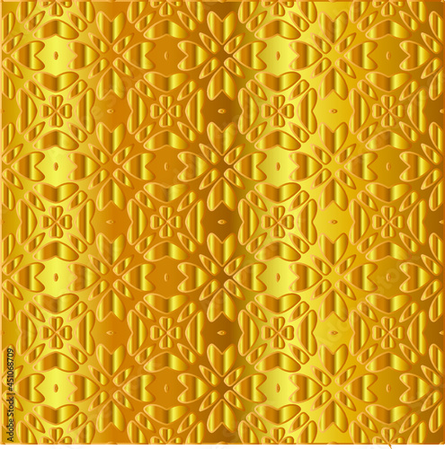 Geometric vector pattern with yellow and white gradient. gold ornament for wallpapers and backgrounds. 