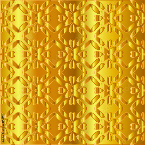Geometric vector pattern with yellow and white gradient. gold ornament for wallpapers and backgrounds. 