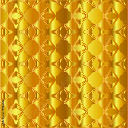 Geometric vector pattern with yellow and white gradient. gold ornament for wallpapers and backgrounds. 