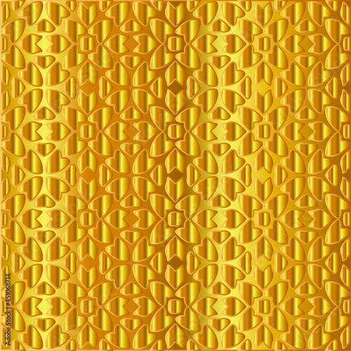 Geometric vector pattern with yellow and white gradient. gold ornament for wallpapers and backgrounds. 