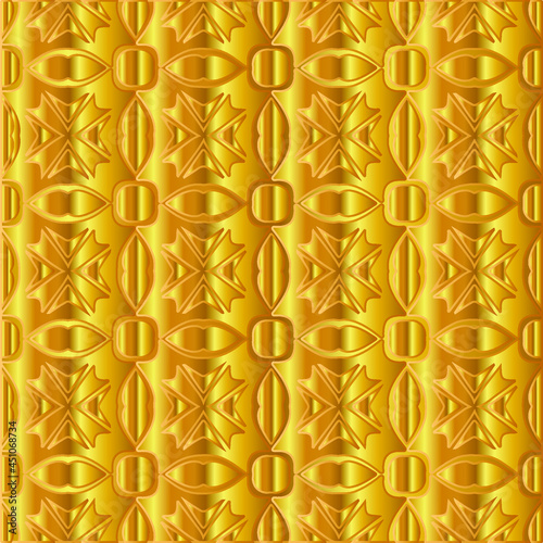 Geometric vector pattern with yellow and white gradient. gold ornament for wallpapers and backgrounds. 