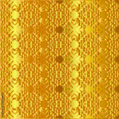 Geometric vector pattern with yellow and white gradient. gold ornament for wallpapers and backgrounds. 