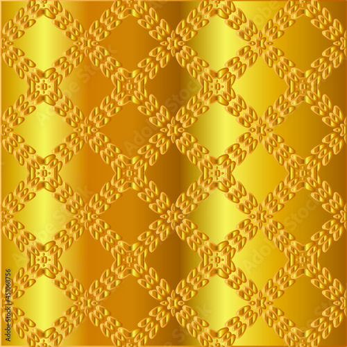 Geometric vector pattern with yellow and white gradient. gold ornament for wallpapers and backgrounds. 