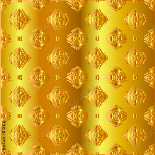 Geometric vector pattern with yellow and white gradient. gold ornament for wallpapers and backgrounds. 