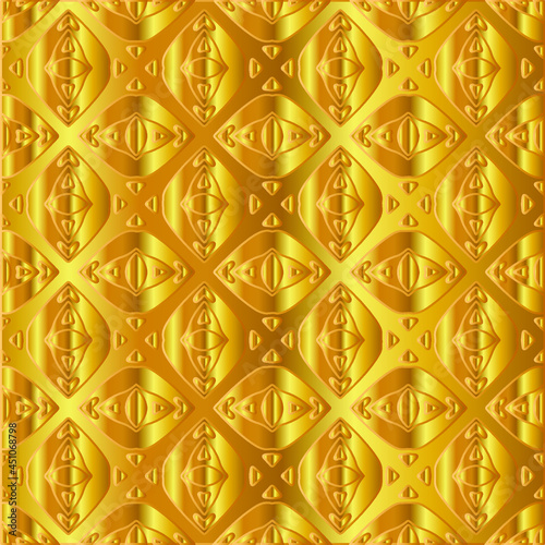 Geometric vector pattern with yellow and white gradient. gold ornament for wallpapers and backgrounds. 