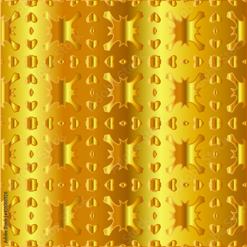 Geometric vector pattern with yellow and white gradient. gold ornament for wallpapers and backgrounds. 