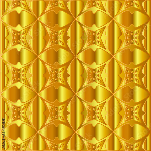 Geometric vector pattern with yellow and white gradient. gold ornament for wallpapers and backgrounds. 