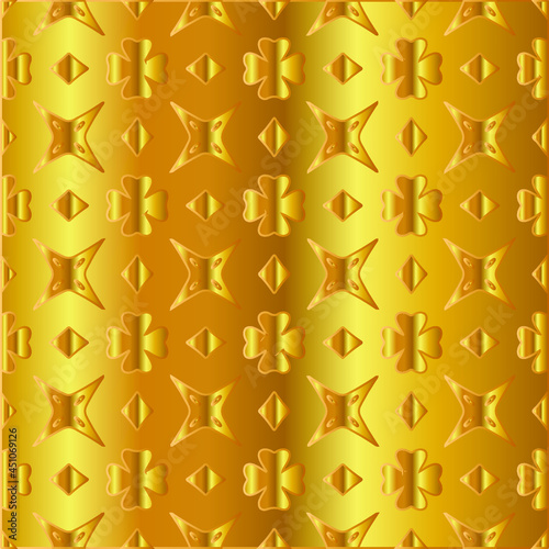 Geometric vector pattern with yellow and white gradient. gold ornament for wallpapers and backgrounds.
