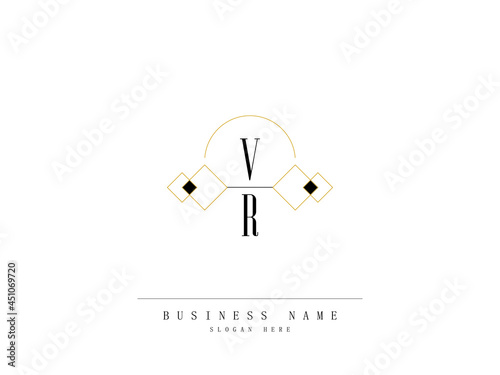 Letter VR Logo, Creative vr Logo Template with Creative Line Art Concept Premium Vector for Luxury Diamond Ring Store and etc