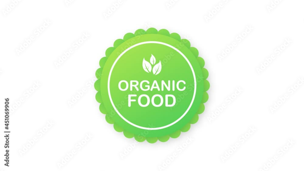 Organic food. Healthy food labels with lettering. Vegan food stickers. Organic food badge. Lettering Natural. Motion graphics. Organic food. Healthy food labels with lettering. Vegan food stickers. Organic food badge. Lettering Natural. Motion graphics.