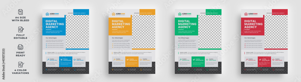 flyer corporate business creative company unique attractive trendy latest modern minimal informative abstract magazine poster leaflet bundle design template
