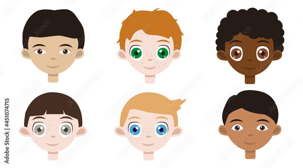 Cute asian boy, nice irish red hair, adorable african toddler, closeup american son, blond scandinavian little man and indian baby. Set of national kids portraits with smiling faces. Cute asian boy, nice irish red hair, adorable african toddler, closeup american son, blond scandinavian little man and indian baby. Set of national kids portraits with smiling faces.