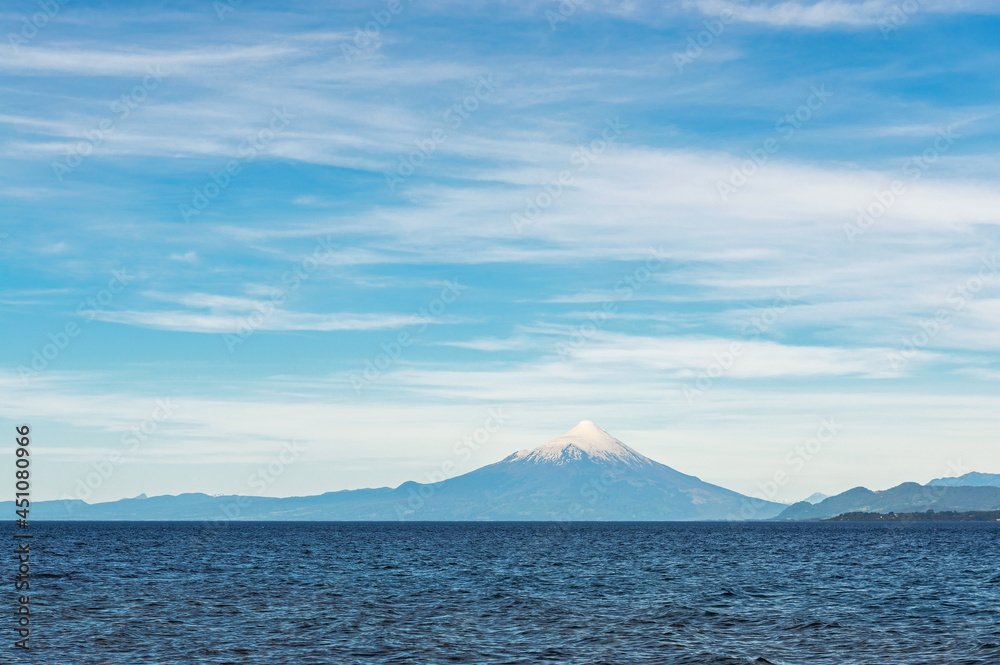 Osorno volcano by Llanquihue Lake, Puerto Varas, Chile.