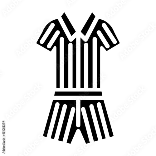 Home clothes set glyph icon. striped shirt and shorts. Homewear and sleepwear. Isolated vector illustration