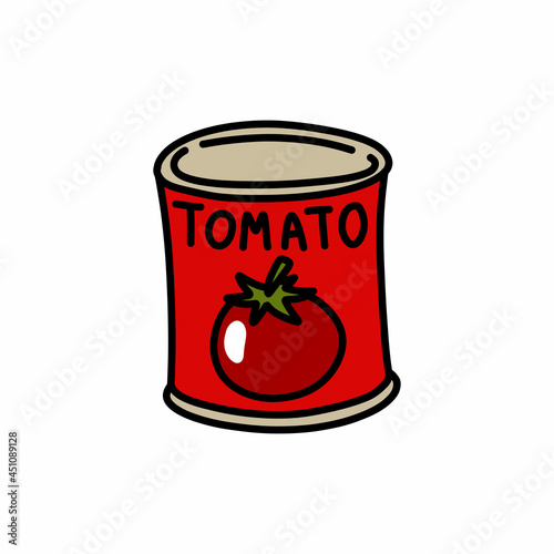 tomato sauce doodle icon, vector color line illustration