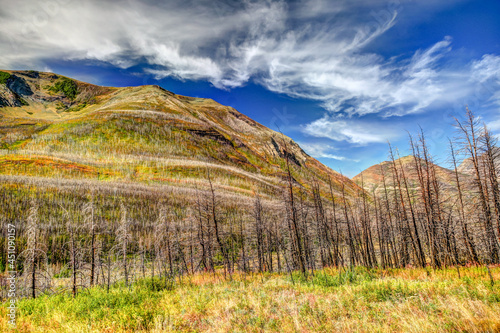 Landscapes and scenery in Red Rock Canyon and Blackiston Falls regions of southern Alberta