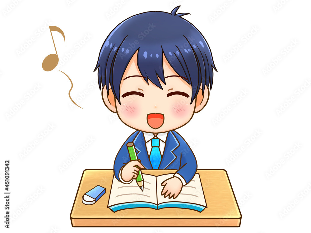 テスト勉強をする男子高校生の素材5