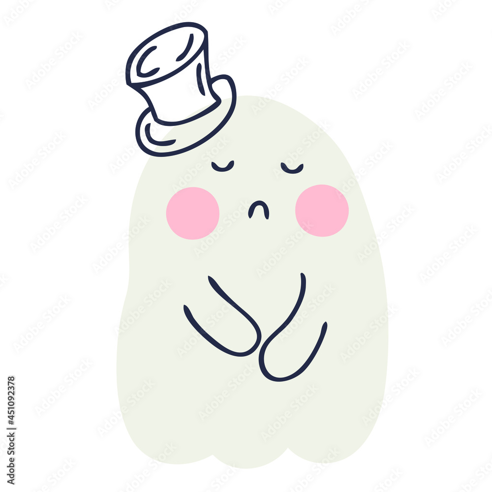 Doodle Halloween illustration of ghost in top hat. Perfect for T-shirt, textile and prints. Hand drawn vector illustration for decor and design.
Doodle Halloween illustration of ghost in top hat. Perfect for T-shirt, textile and prints. Hand drawn vector illustration for decor and design.