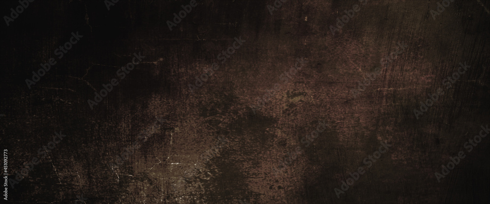 Fototapeta Dark grunge background with scratches, Scary red dark walls, concrete cement texture for background