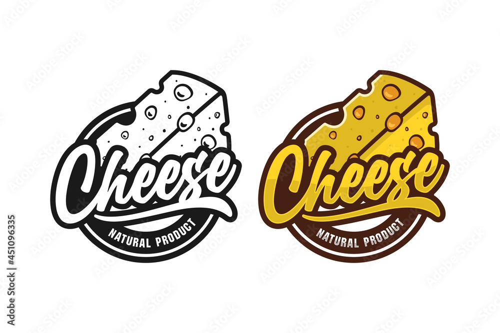 Cheese natural product design logo
